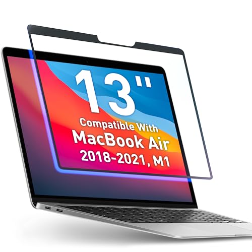 Schermo rimovibile con luce blu compatibile con MacBook Air 13 2018 2019 2020 2021 M1 Filtro protettivo per schermo del computer portatile facile da mettere e spegnere filtro di blocco