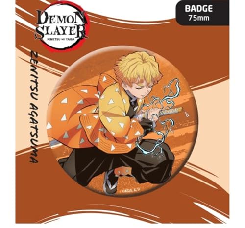 POPBuddies DEMON SLAYER BADGE BUTTON: Zenitsu Agatsuma, Metal