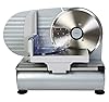 RGV Affettatrice Ausonia SILVER - Affettatrice Elettrica Professionale 100W in Acciaio e Alluminio Fuso, Lama Ø190mm, Spessore Regolabile 0-14mm, Sistema Antivibrazione e Lama Smontabile