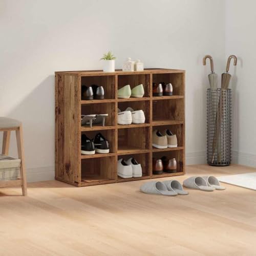 Rangement à chaussures peu encombrant avec étagère bois rustique - 5
