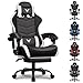 GTPLAYER Gaming Stuhl Bürostuhl Ergonomischer, Gaming Chair mit Fußstütze, verstellbare Kopfstütze und Lendenwirbelstütze, Gaming Sessel, Weiß