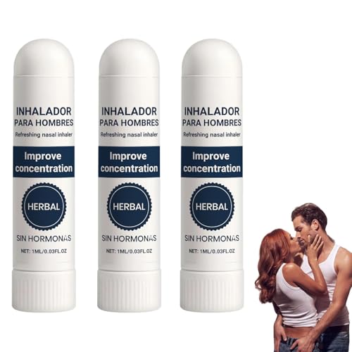 Inhalador para hombres, inhalador nasal natural en barra, inhalador nasal complejo para hombres, aumento de vitalidad masculina (3 Pcs)
