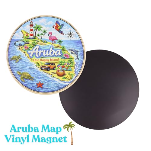 Imán mapa Aruba decorativo de vinilo 5.5 pulgadas miniatura 2