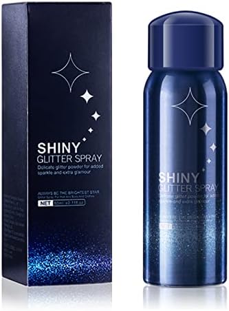Shiny Glitter Spray, Hair and Body Glitter Spray, Quick-Drying Waterproof Long-Lasting Body Shimmery Spray for Prom, Festival Rave and Stage Makeup (2.11 oz)