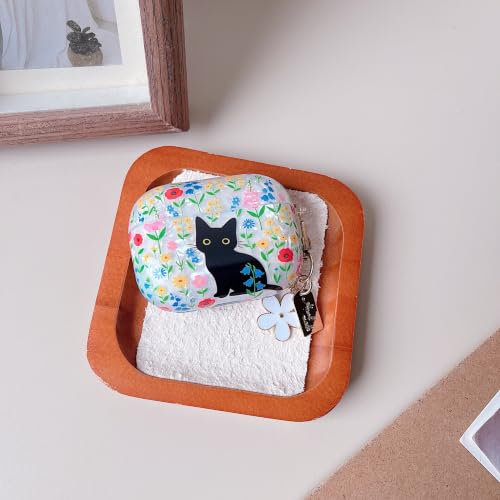 Image of MINSCOSE for AirPods Pro 2nd /1st Generation Glitter Case,Cute Cat Flower Shell Pattern Design with Girly Keychain,Soft TPU Protective Shockproof Case with Cleaner Kit for Airpods Pro /Pro 2-Cat