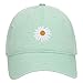 Daisy Embroidered Patch Pastel Tone Dad Hat - Mint