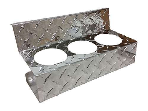 Backyard Life Gear Side Table Bottle Holder, Diamond Plate Aluminum for Blackstone Griddles (3 Bottle)