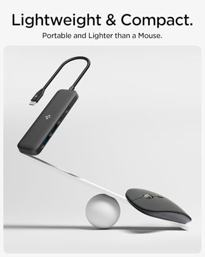 Image of Spigen ArcDock 4-in-1 3.2 Gen 1, Type-C Hub with Multi Port (2 x USB-A 5Gbps, 2 x USB-C 5Gbps) for MacBook Neo /Air /Pro M1 /M2 /M3 and Laptops - Black