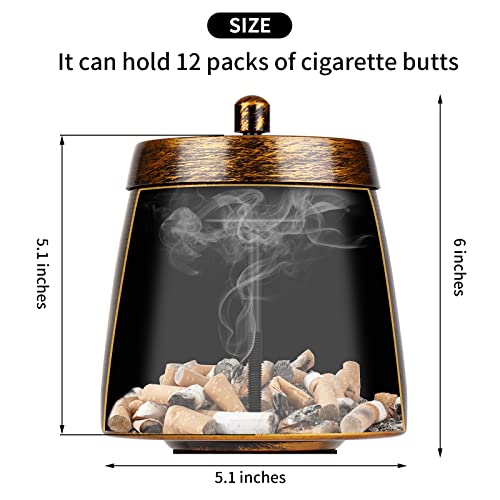 Cinzeiros para cigarros ao ar livre, pátio com tampa, conjuntos de cinzeiros para cigarros ao ar liv