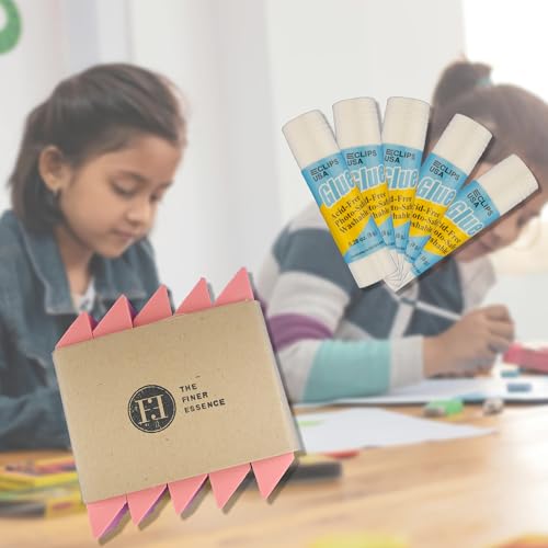 The Finer Essence - Materiais para professores: conjunto de 3 tesouras infantis, 5 bastões de cola,