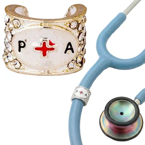 charMED Custom Stethoscope Charms - PA Charm - Gifts for Nurses, Doctors, Veterinarians, Technicians, Surgeons & Healthcare Professionals - Metal Silver 0.5' Ring Charm