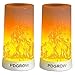 LED Flamme Lampe 2 Satz, PDGROW USB wiederaufladbare Flamme Nachtlicht, Schreibtisch/Tischlampe wasserdicht mit Magnetfuß & Aufhängehaken für Weihnachten, Halloween, Party, Innen/Außenbereich