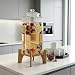 Imagen de Dispensador de bebidas de cristal de 10 l con grifo y base de madera