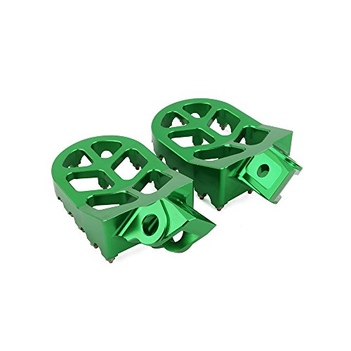 Image of AnXin Dirt Bike Foot Pegs Wider Footpegs Foot Pedals Rests CNC for KX65 00-23 KX85 01-23 KLX 140 KLX140 08-23 KX100 98-21 KX112 22-23 KX80 Pit Bike Motorcycle Green