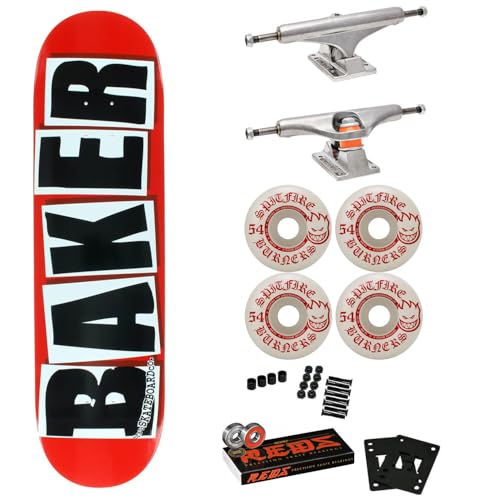 Baker Skateboard Complete Logo Red/Back 8.38