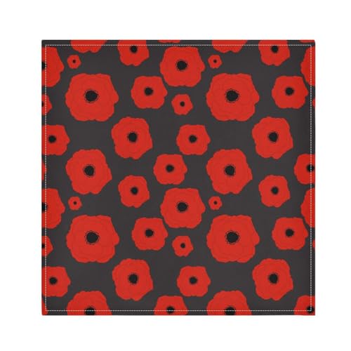 Servilletas de Tela Juego de 6 Flores Rojas 50.5x50.5 cm miniatura 1