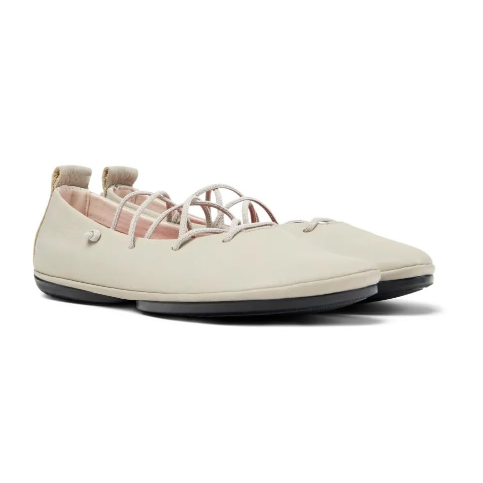 Women's Lace-Up Ballet Flats Leather Round Toe Ballerina Shoes Comfortable Slip-On Loafers Casual Work Flat Pumps for Office Vacation Shopping