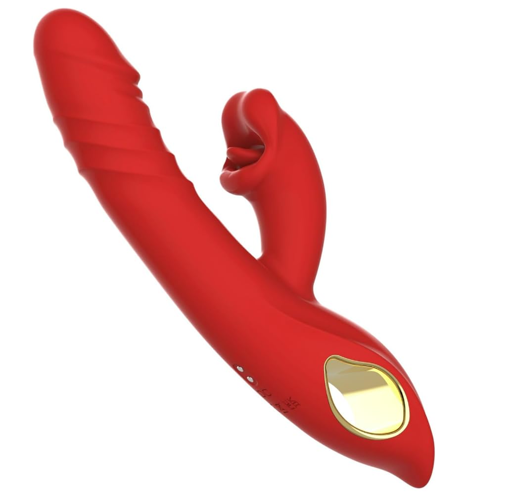 2026 New Enhanced G Spotting Stimulator for Women Oragasm, 7X Flapping & Vibration & Licking & Sucking with APP Control (RED) ZK902