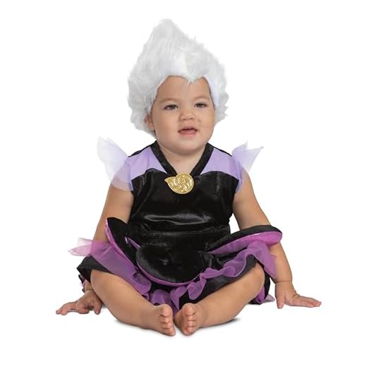 Disfraz de Ursula para niños pequeños, disfraz oficial de Disney La Sirenita de Halloween, talla de niño (3T-4T)