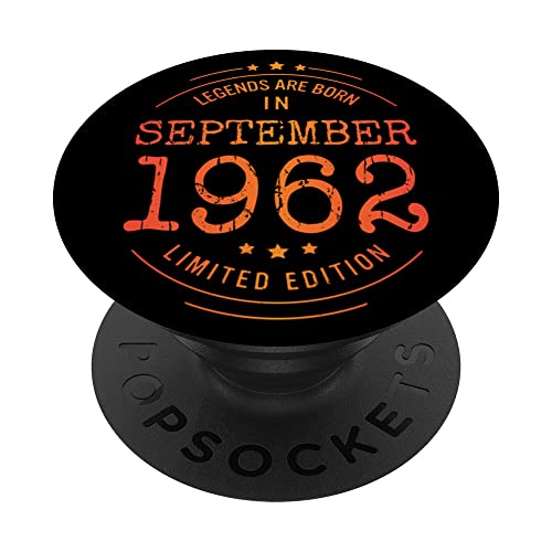 Cumpleaños Septiembre 1962 Edición Limitada Regalo Vintage PopSockets PopGrip Intercambiable