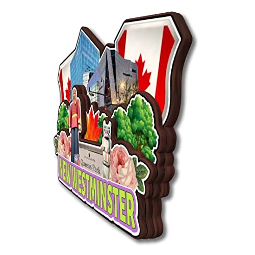 Imán decorativo de madera 3D ciudad Vancouver Canadá miniatura 3