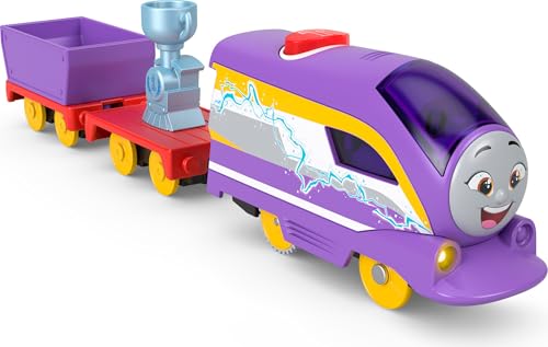 THOMAS & FRIENDS Motorized Toy Train Talking Kana Engine With Sounds Phrases & Cargo Car For Preschool Pretend Play Kids Ages 3+ Years, Purple
