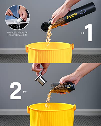 Fanttik V8 Mate Cordless Car Vacuum, 1.2Lbs Ultra-Lightweight, 2-Hour Fast Charge, 30Aw/12Kpa, 120Ml Dustcup, Up To 30 Mins Runtime, Portable Mini Vacuum For 3-Series And Compact Car Cleaning, Black #TOP6