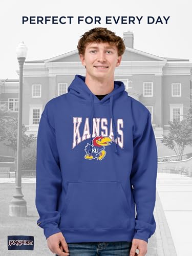 Image of JanSport NCAA Officially Licensed Rival Hoodie, Long Sleeve Unisex Sweatshirt, Cotton-Polyester Blend, Double-Layered Hood