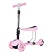 ZAIHW Scooter 2 in 1 per Bambini - Scooter motorino Regolabile in Altezza per Bambini e Bambine - Fun Outdoor Toys for Kids Fitness (Colore : Rosa)