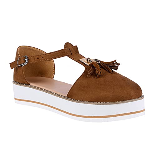 Sandales en cuir décontractées pour femme à talon cale, idéales pour promenades estivales