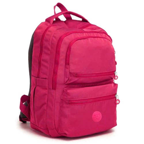 Mochila Bolsa Fofa Estilosa Elegante Academia Impermeável Escolar Viagem Trabalho Treino Fashion Mochilas Para Feminina Masculina Notebook Moderna Leve Passeio (Rosa Pink)