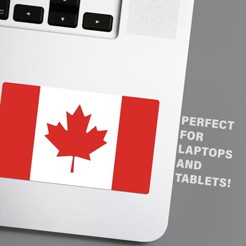 Image of World Country Flag Decal Stickers - Two Pack - for Cars Windows Bumpers Laptops Tablets Tumblers Cups Walls (Canada)