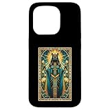 バステット エジプトの女神 ステンドグラス エジプト神話 スマホケース iPhone 15 Pro 用