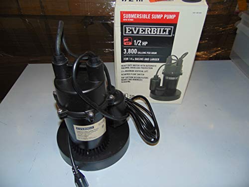 Everbilt SBA050BC 1/2 HP Submersible Sump Pump with Tether