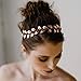 Produktbild Unicra Braut Hochzeit Haar Rebe Blatt Stirnband Einfache Kopfbedeckung Braut Haarschmuck für Frauen (Rose Gold)