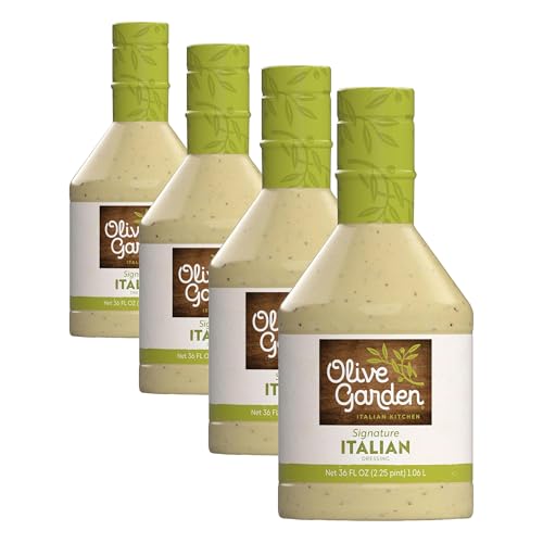 Image of Olive Garden Signature Italian Dressing, 36 fl. oz., Made with Italian Spices, Oil and Vinegar, Perfect Chicken Marinade, Sandwich Spread or Salad Dressing (Pack of 4)