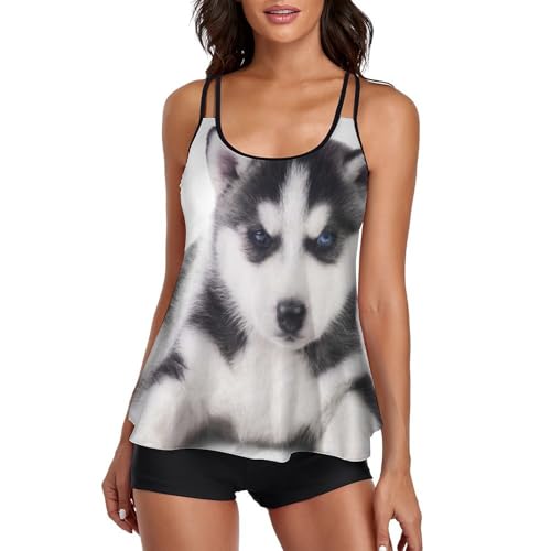 Maillot de Bain Husky pour Femme Masquant le Ventre avec Short