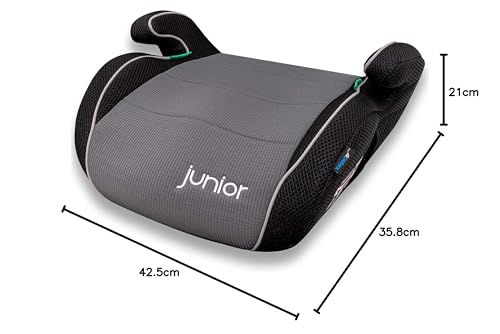 PETEX 'Max' Kindersitzerhöhung Sitzerhöhung nach i-Size Norm R129, Kindersitz/Autositz für Kinder, grau, 1 Stück