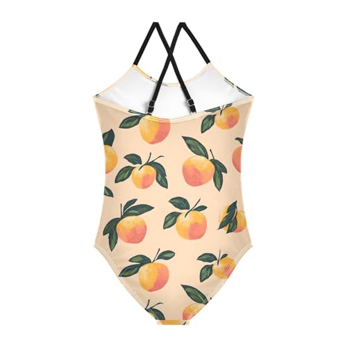 Orange Girls One Piece Swimsuits Quick Dry Beach Swimwear Bathing Suit2