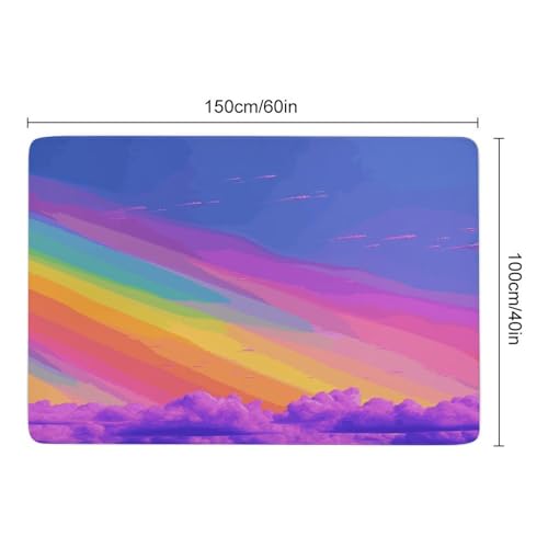 Tapis de salon arc-en-ciel en velours corail pour chambre et terrasse - 4