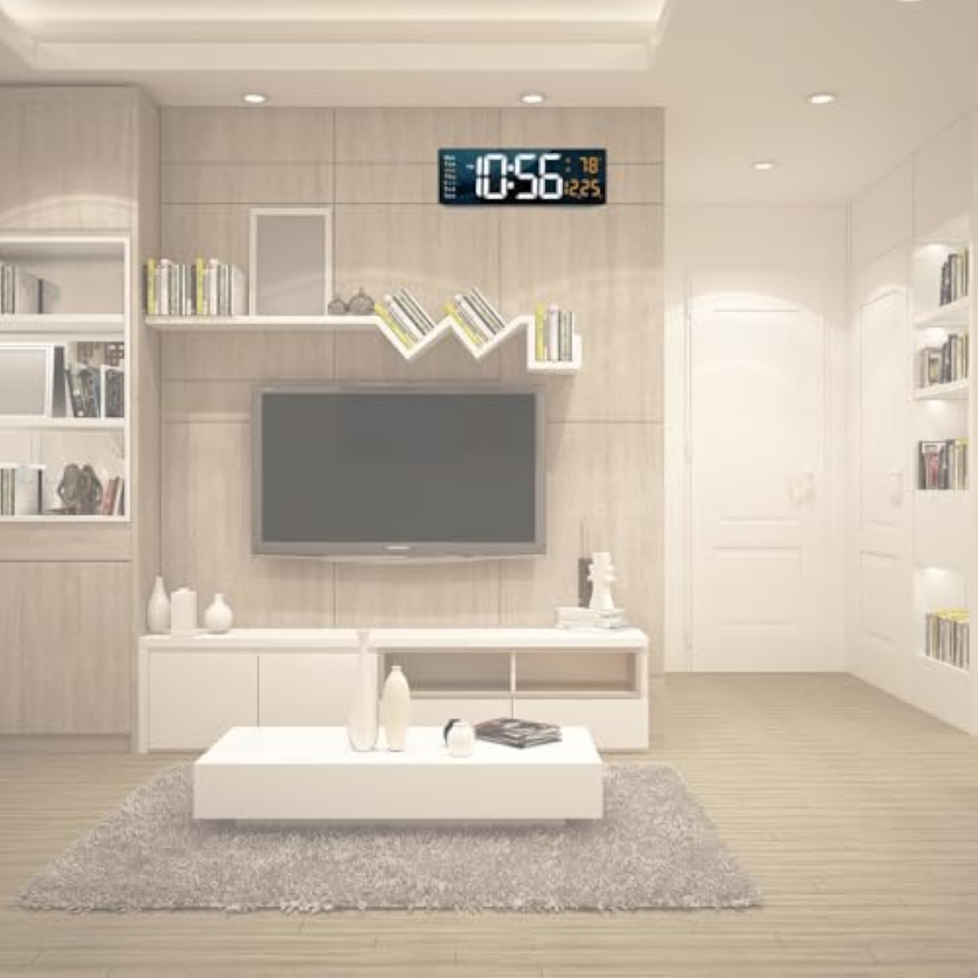 Digital USB Wall Clock with Large LED Screen