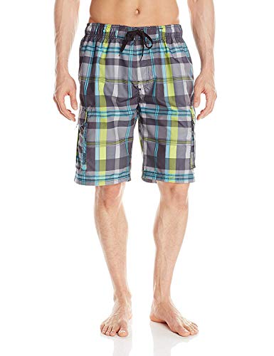 Kanu Surf Men's Infinite Swim Trunks (Regular & Extended Sizes), Zuma Black, Large