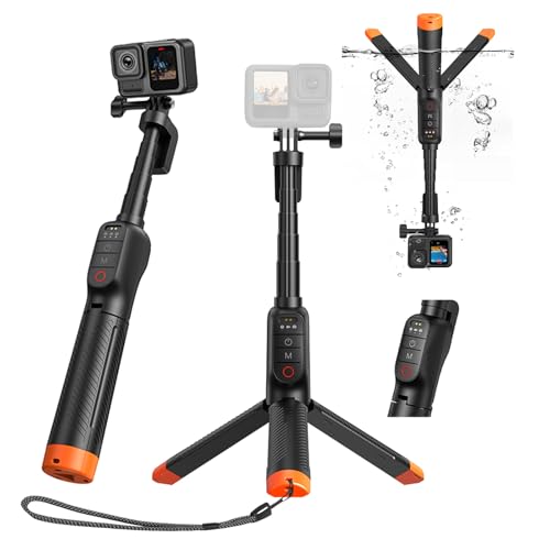 Schwebender Handgriff Selfie Stick Stativ Wasserdicht Ausziehbares Selfie Einbeinstativ Griff mit Bluetooth Fernbedienung für Go Pro Hero13 12 11 10 9 8 Black Action Kamera Schwebender Handgriff Selfie Stick Stativ Wasserdicht Ausziehbares Selfie Einbeinstativ Griff mit Bluetooth Fernbedienung für Go Pro Hero13 12 11 10 9 8 Black Action Kamera