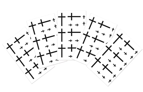 5 PCS Cross Temporary Tattoos, Semi-Permanent Tattoo, Water-Resistant Temp Tattoo