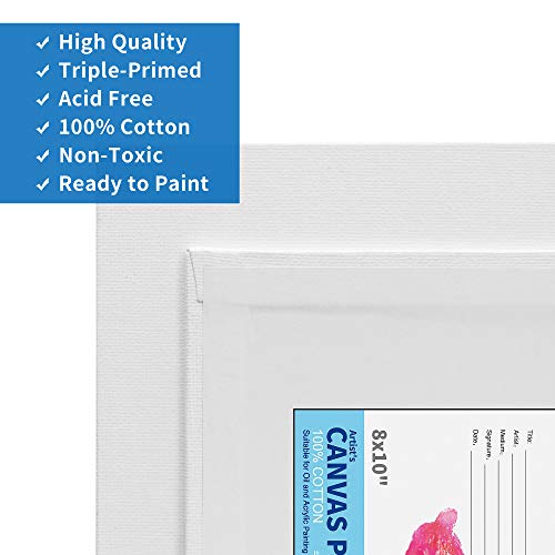 Fixsmith Canvas Panels 30 Pack - 8 X 10 Inch Painting Canvas Panel Boards - 100% Cotton Primed Canvases - Classroom Pack - Artist Canvas Board For Acrylic, Oil & Tempera Painting #TOP2