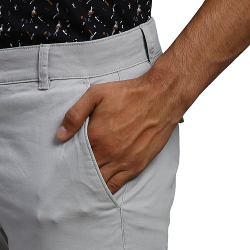 Image of Parx Men's Solid Pattern Lrt Fit Cotton Blend Flat Front Casual Trouser