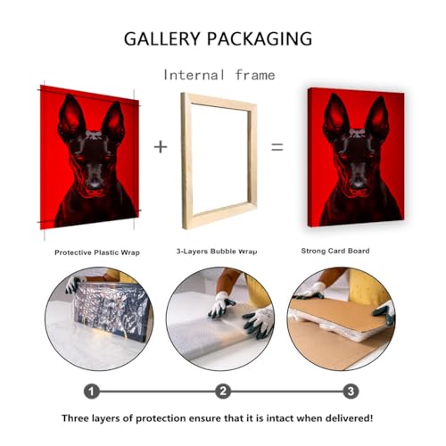 Toile doberman affiche encadrée pour déco de studio
