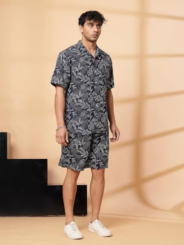 Image of Rigo Printed Co-Ord Set for Men's | Casual Shirt & Shorts Night Suit Set | Lounge-wear Nightdress Pajama Set for Men's | Night Wear, Beach Wear, Vacation Wear Outfit