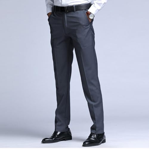 Mi Bo Tong Men's Dress Pants Slim Fit Wedding Suit Pant Stretchy Business Trousers Front Flat Casual Dress Pants3