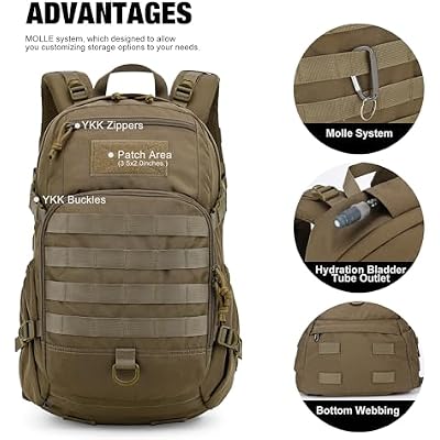 Mardingtop 25L Tactical Backpack + Molle Tactical Utility Pouch